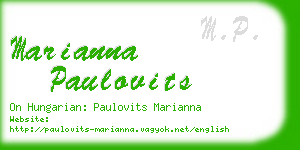 marianna paulovits business card